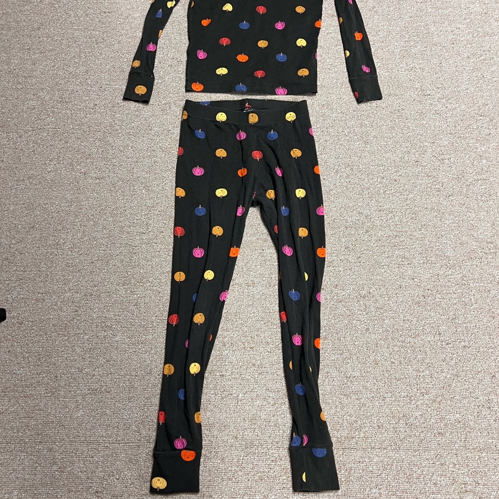 Gap Kids Pajama Set 2pc Size 12 Pumpkins Fall PJs Children Halloween   Cotton